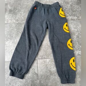 Aviator Nation Smiley faces navy blue sweatpants kids size 4
